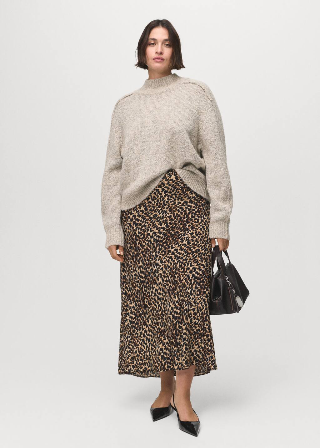 Leopard midi skirt