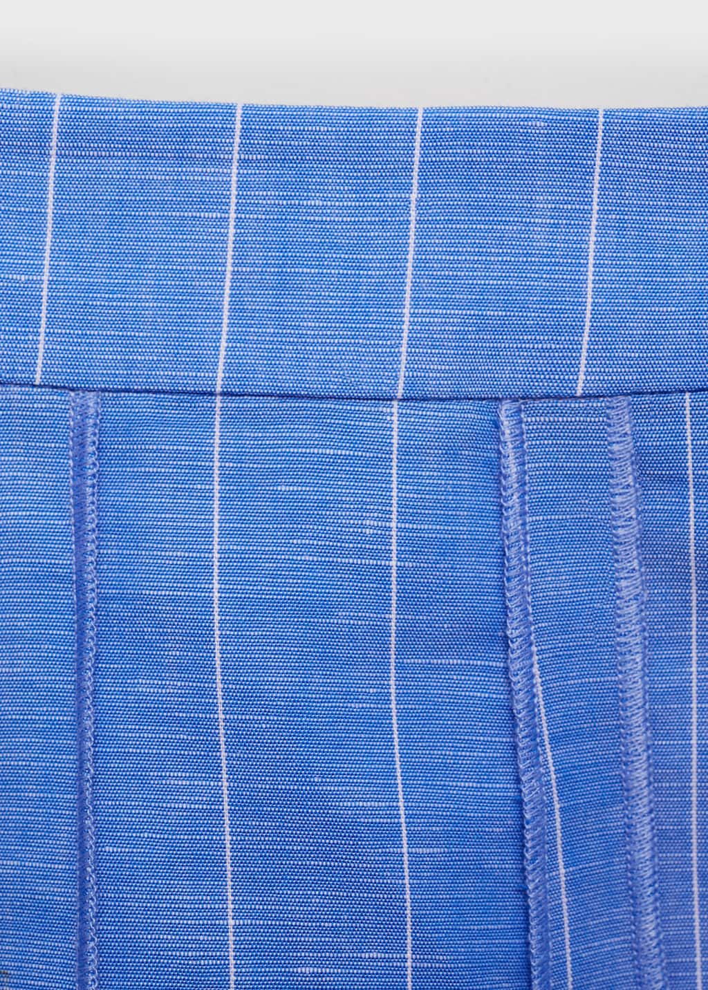 Striped linen-blend skirt