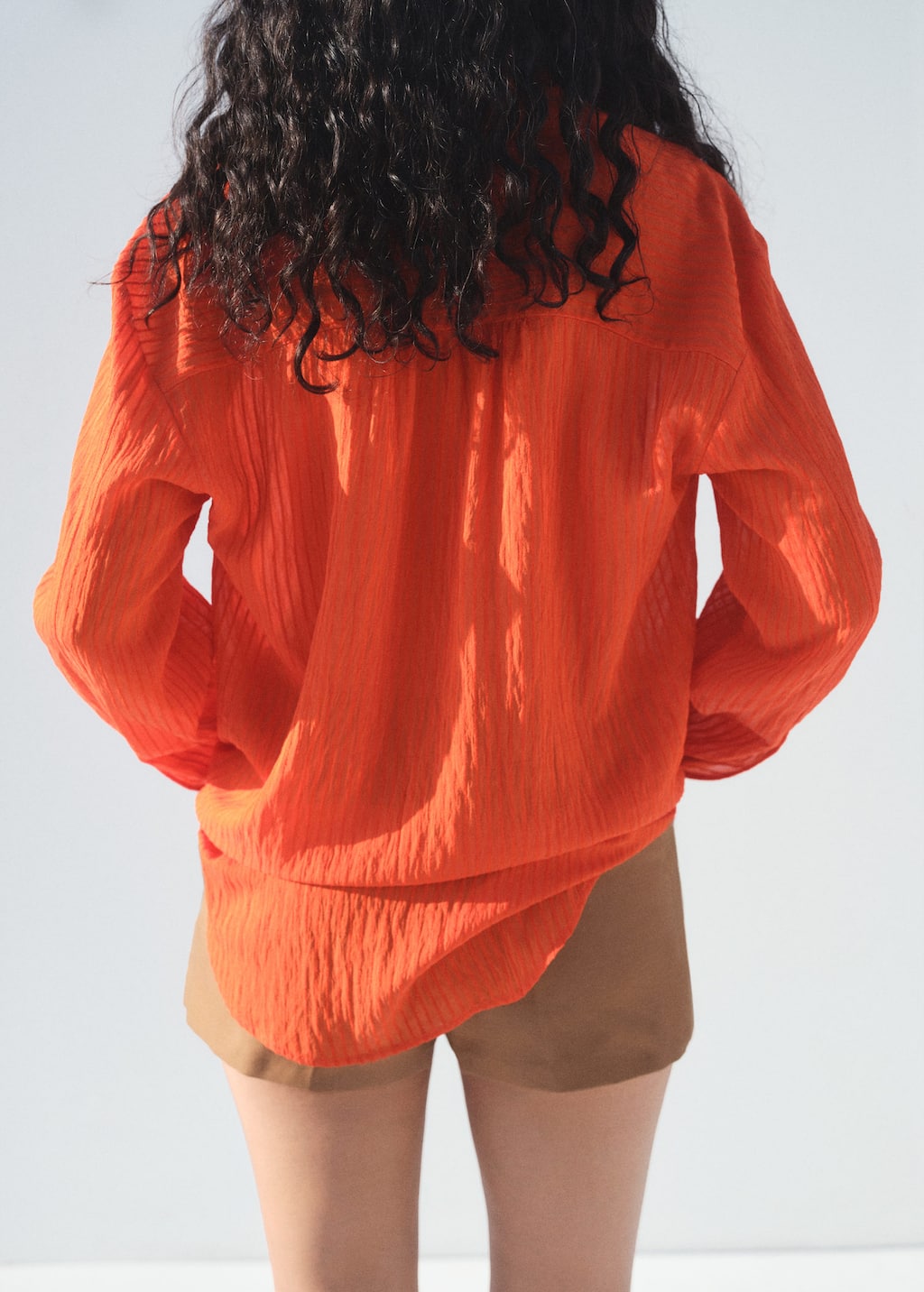 Oversized crinkled-effect shirt