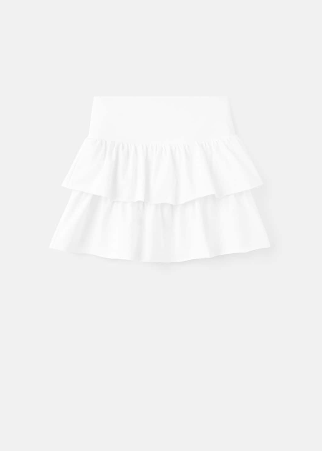 Mango Teen Ruffled Cotton Skirt Off White