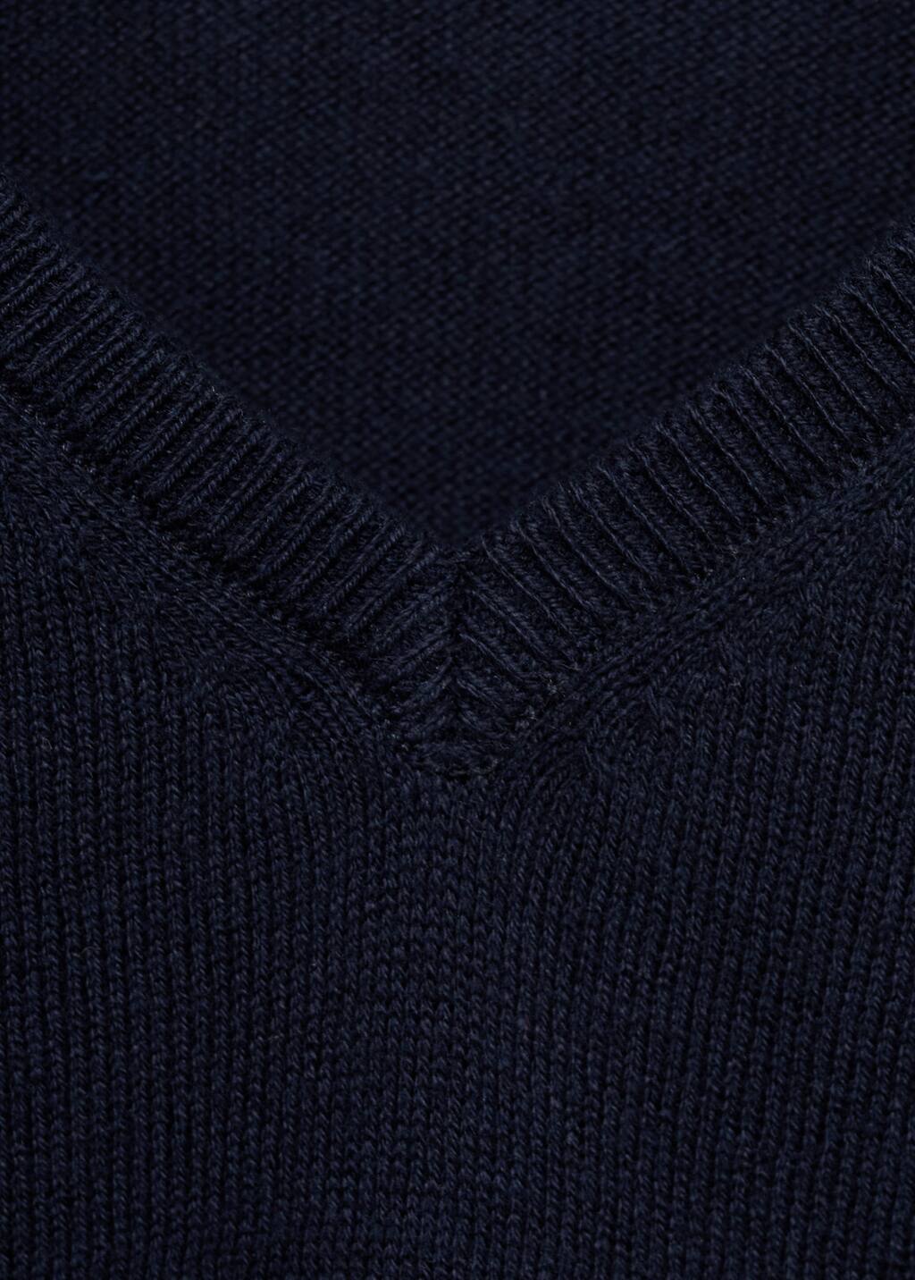 V-neck cotton sweater