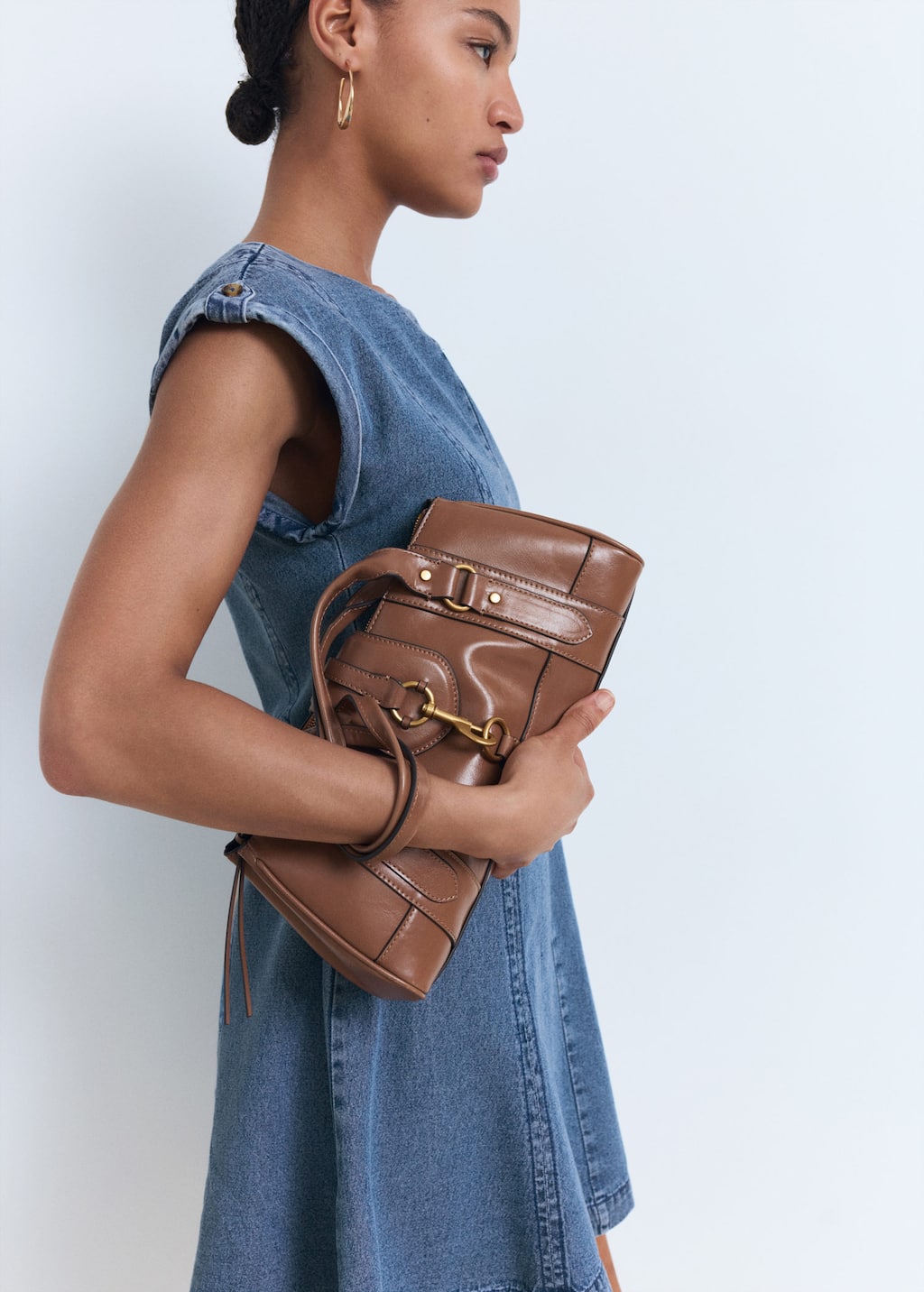 Denim dress with seam detail