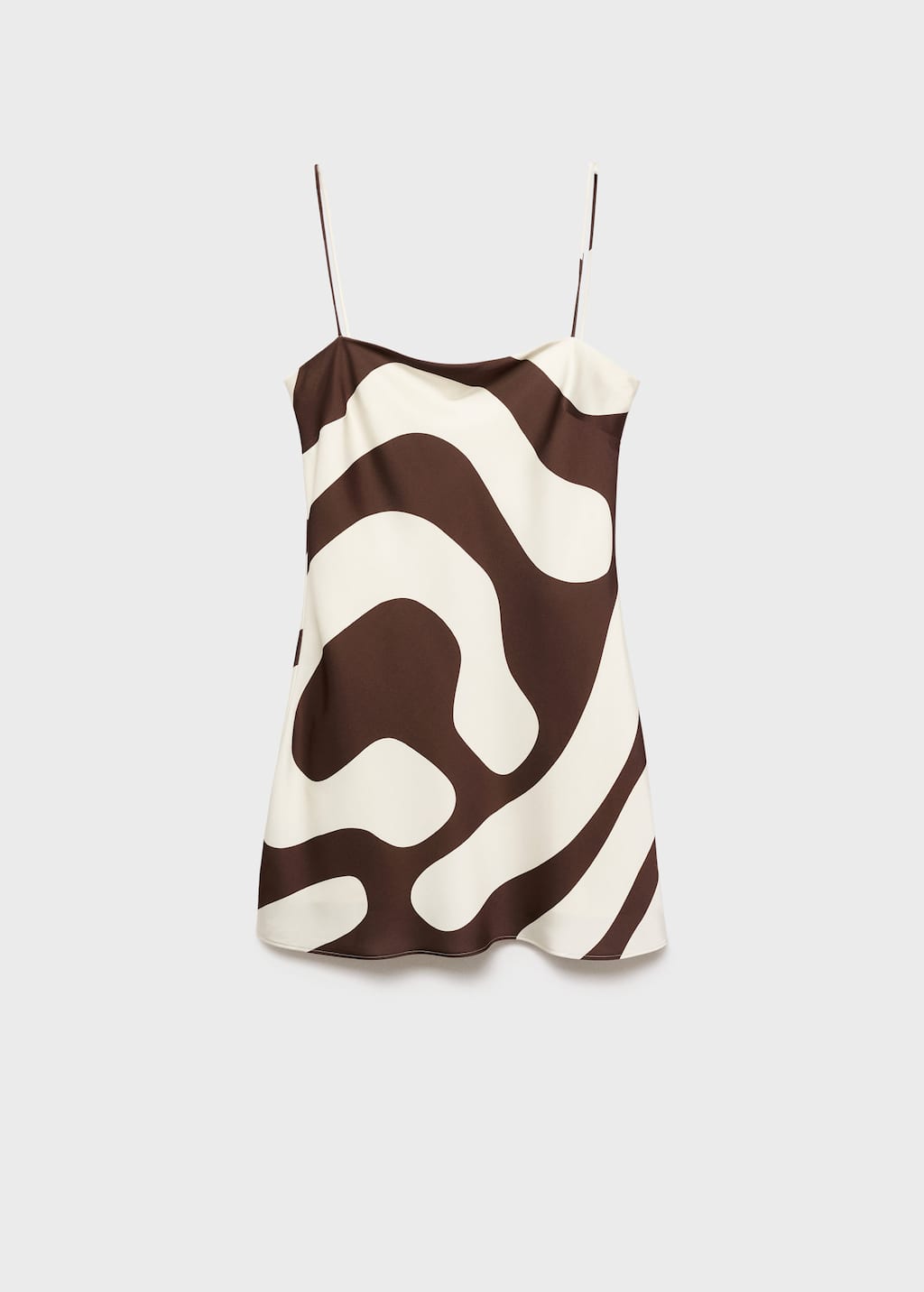 Mango Robe Satinée Imprimée Marron - Femme - Xl -  In Brown