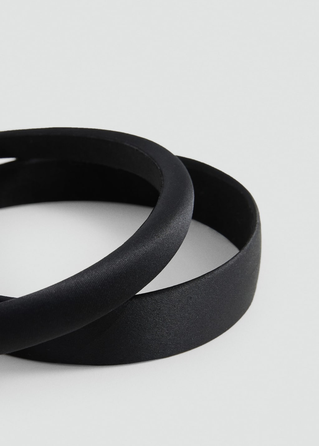 Mango Set Of 2 Satin Headbands Black In Black