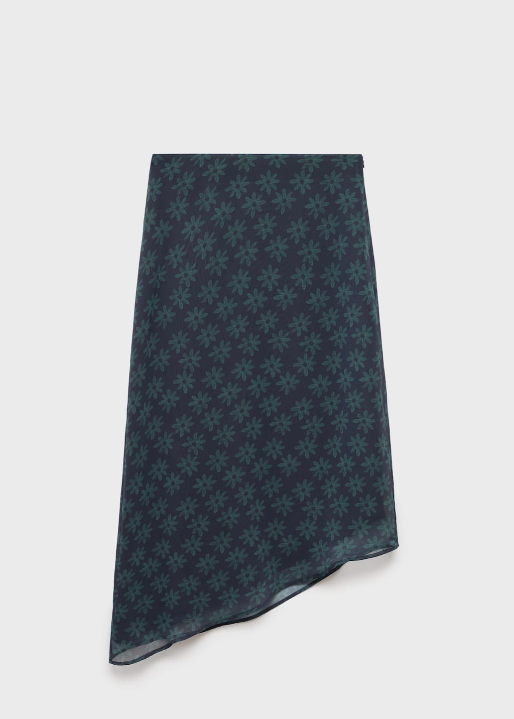 Mango Teen Asymmetric Floral Skirt Charcoal In Gray