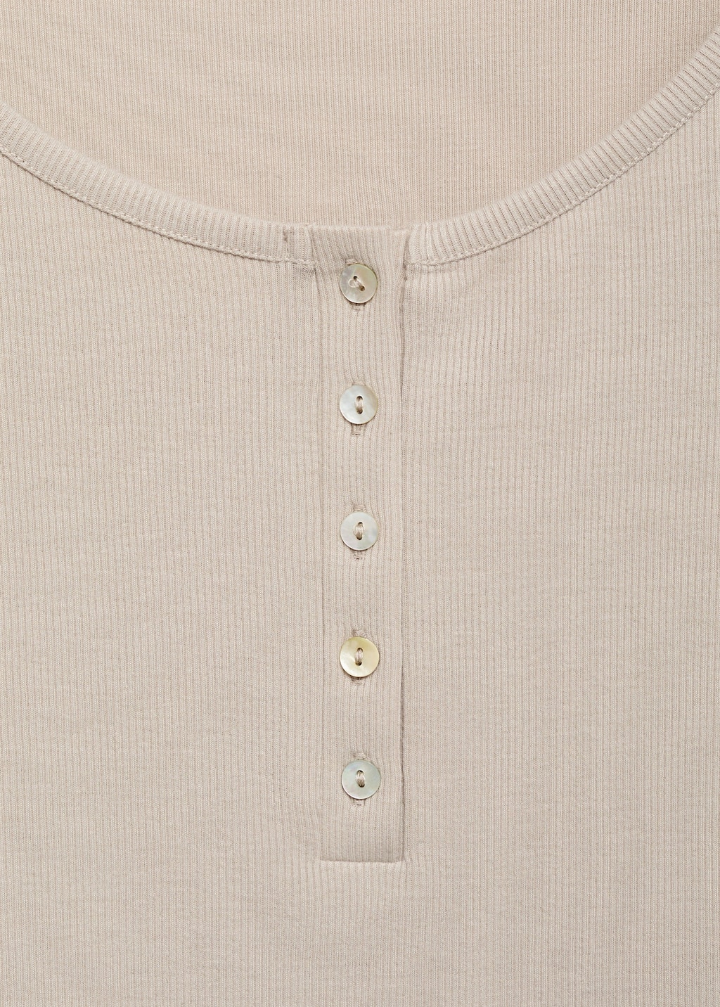 Ribbed knit button-down T-shirt