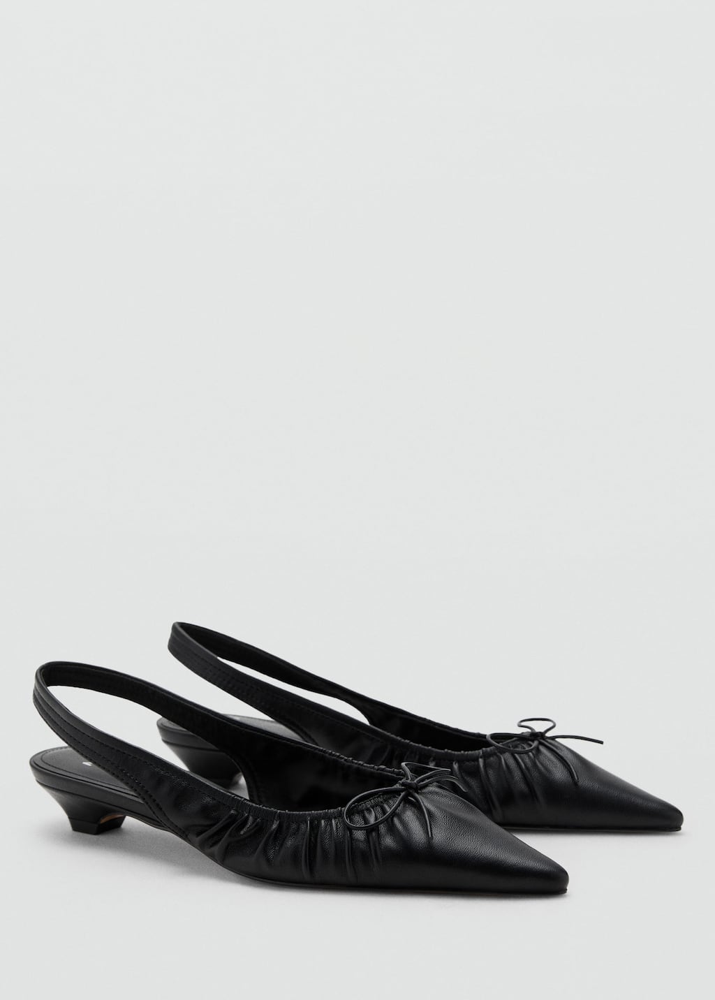 Mango Chaussures Talon Froncé Naud Noir - Femme - 40 - In Black