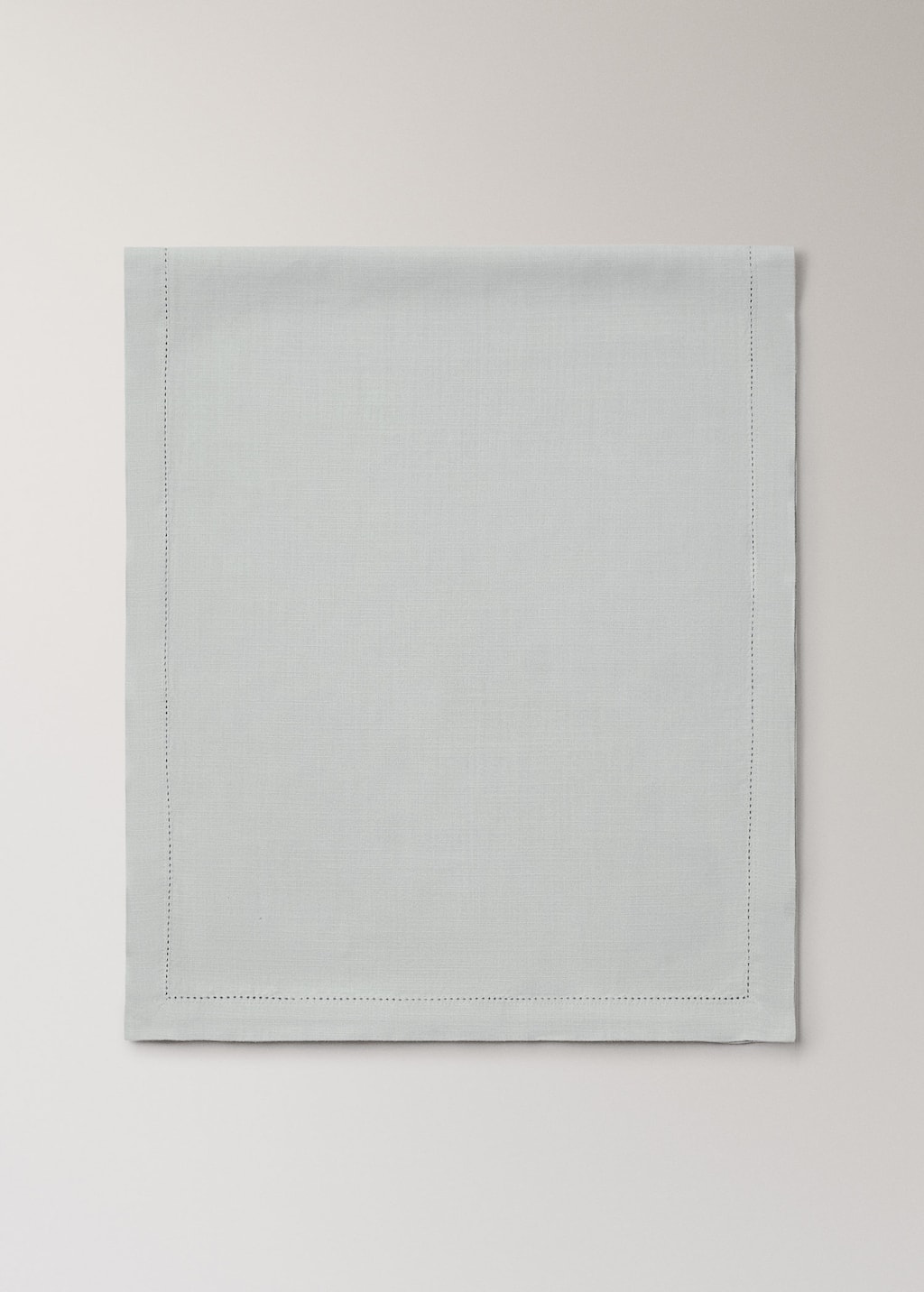 Mango Home Cotton Table Runner With Hemstitch Detail Grey In White