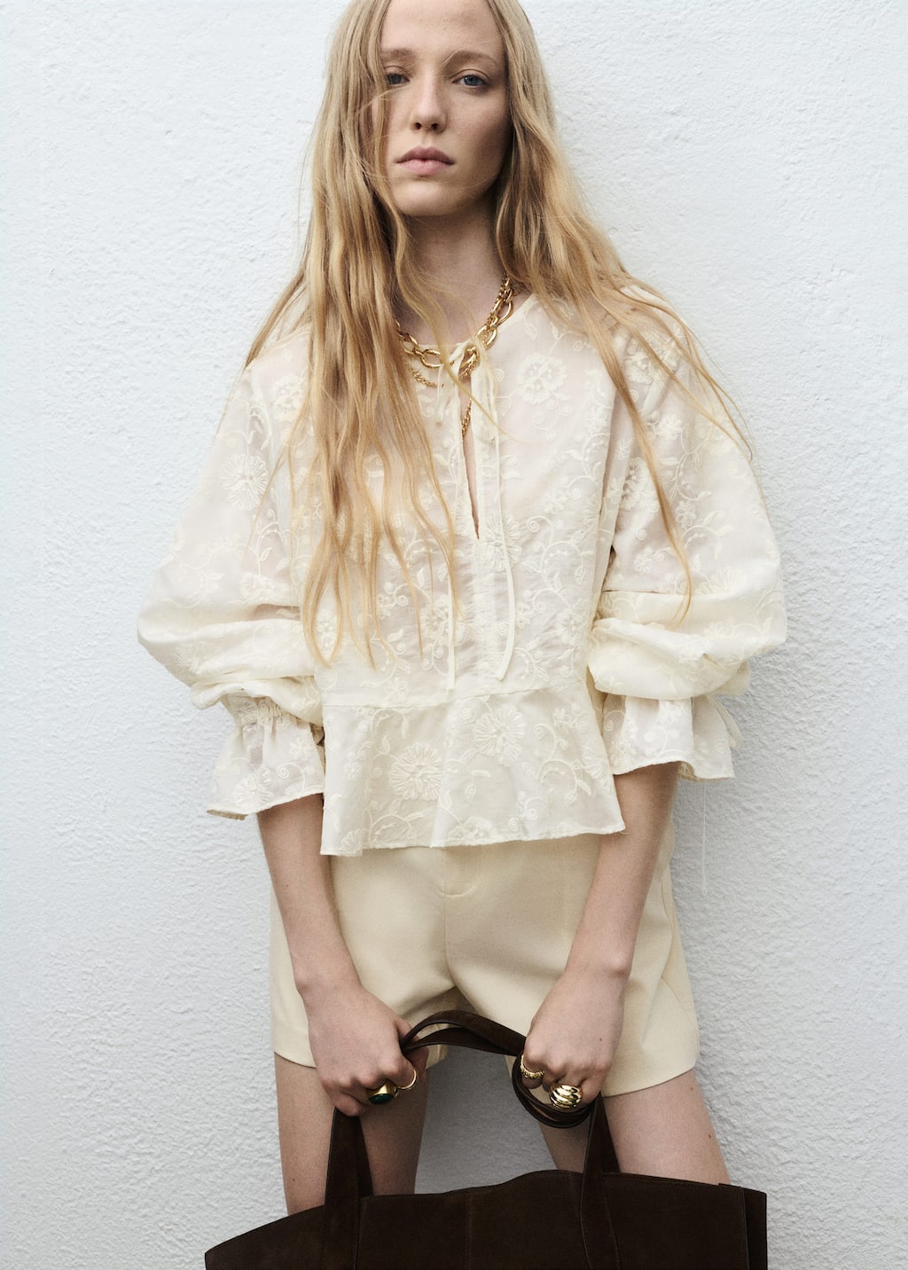 Embroidered lyocell Top