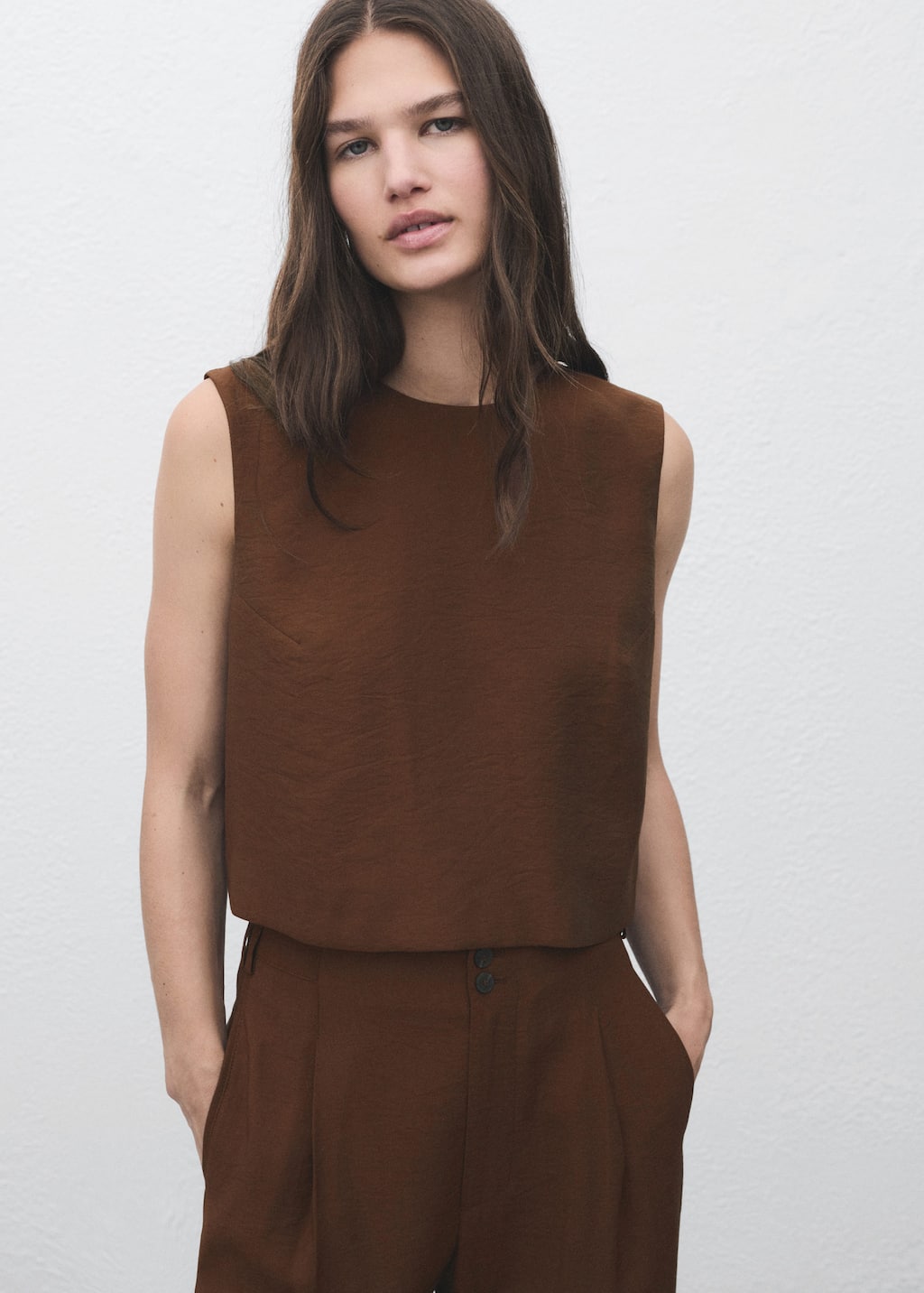 Buttoned crop top