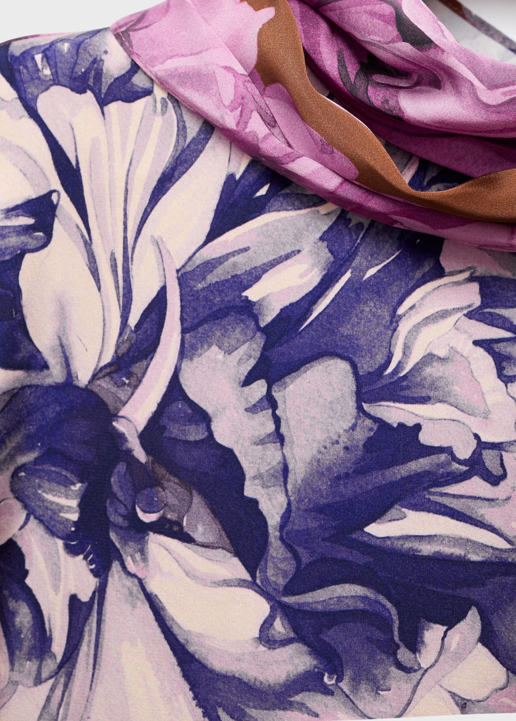 Floral blouse with scarf