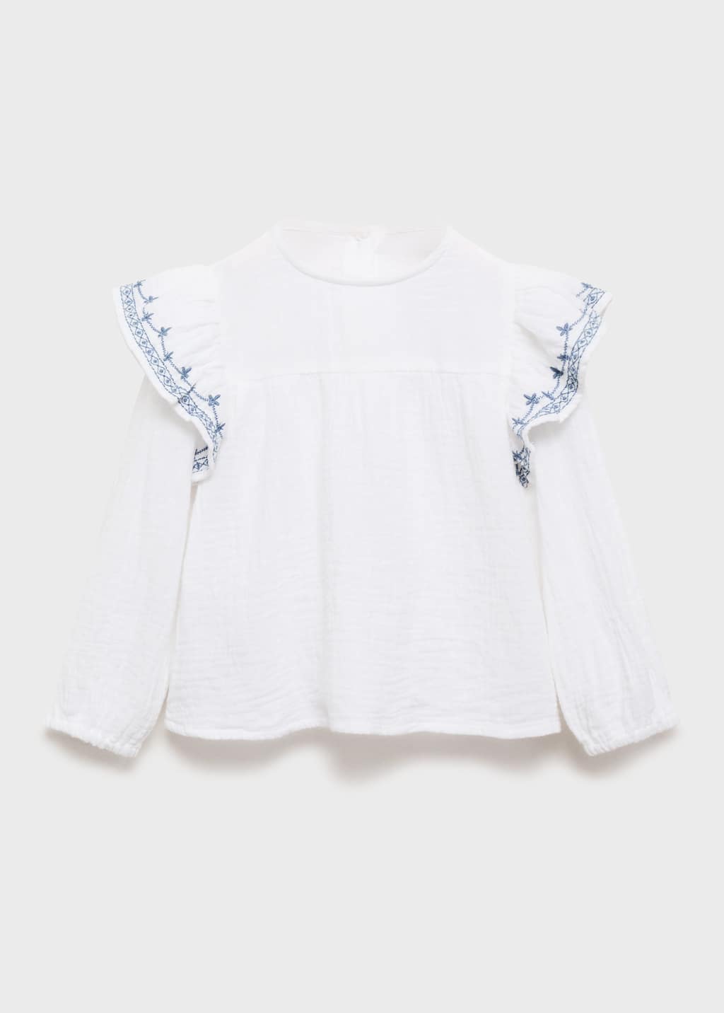 Ruffled embroidered blouse