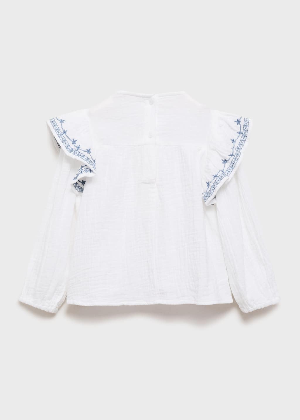 Ruffled embroidered blouse