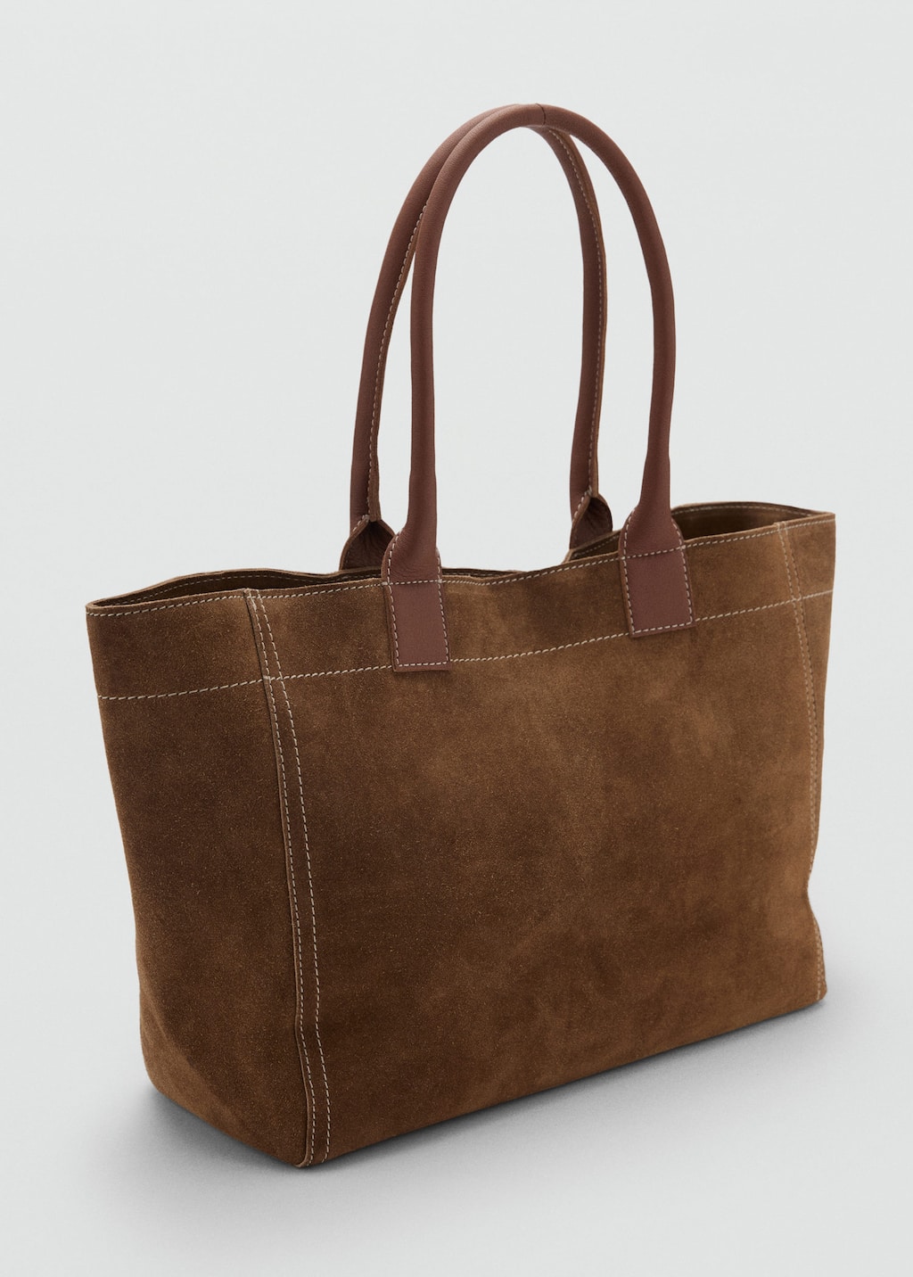 Mango Teen 100% Split Leather Bag Sand In Sand