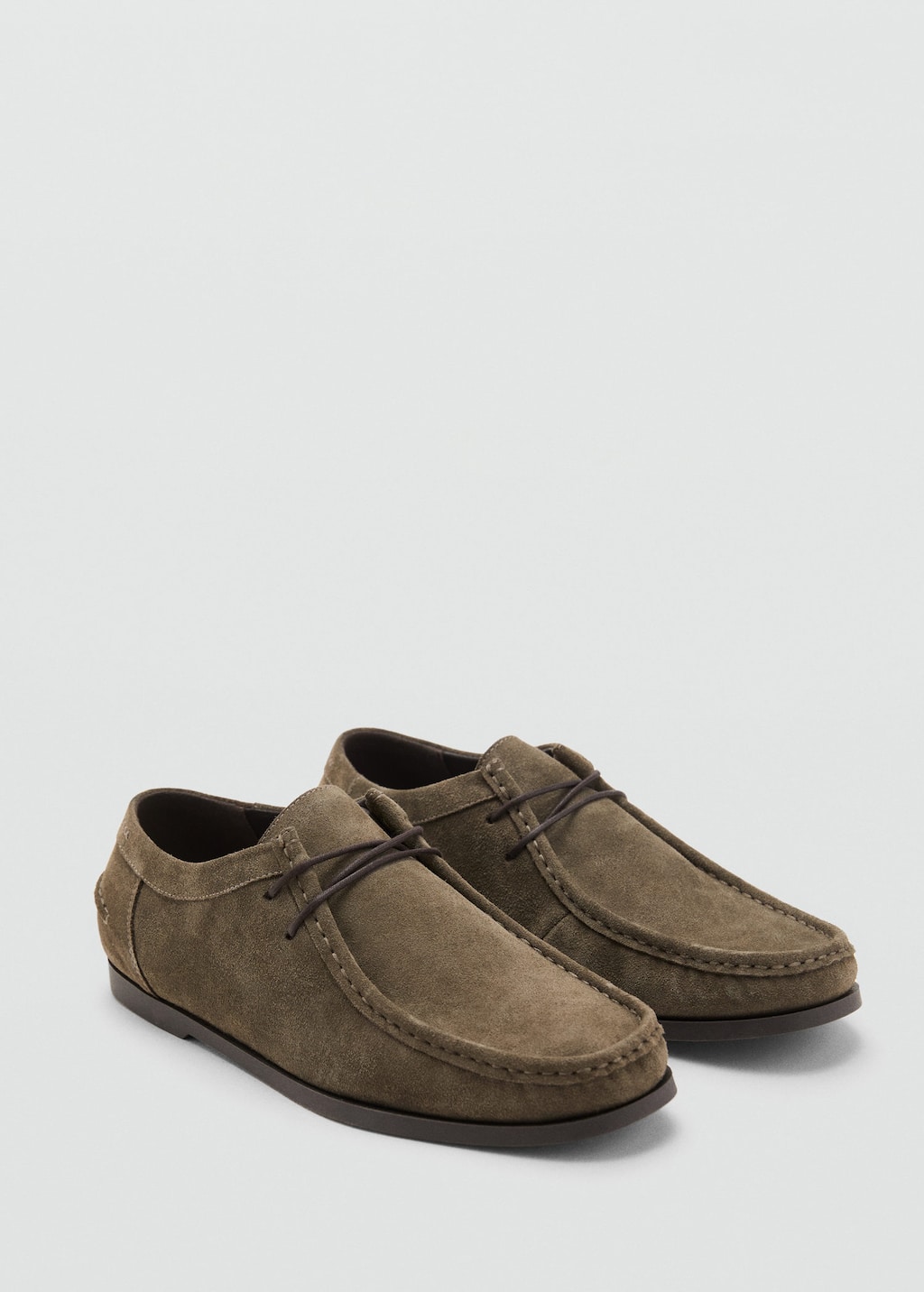Mango Man Chaussures Bateau Cuir Suède Kaki - Homme - 44 -  In Brown