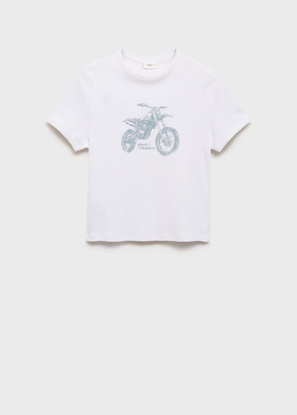 Mango Teen T-shirt Coton Motos Blanc Cassé - Fille - M - In White