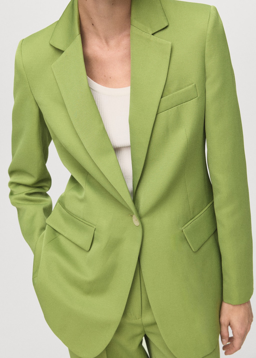 Linen-blend suit blazer
