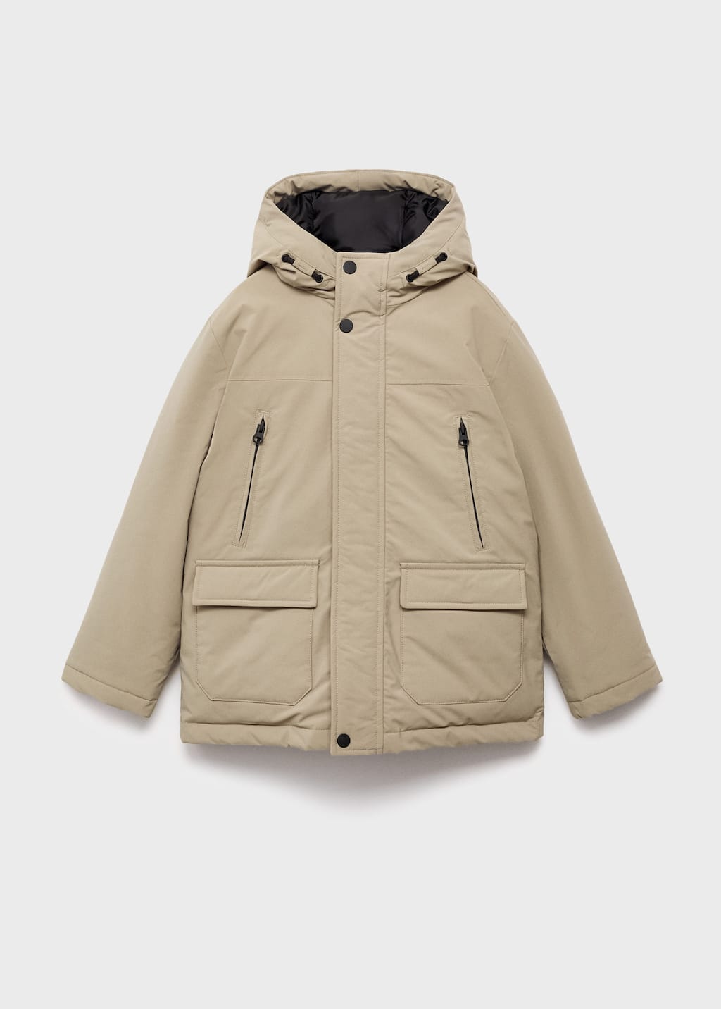 Mango Anorak Olive Green In Brown
