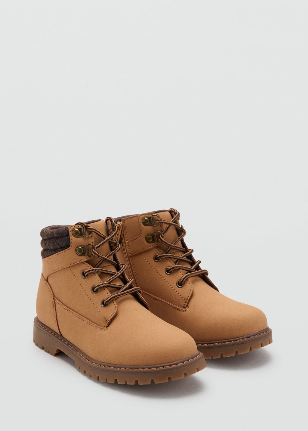 Mango Lace-up Mountain Boots Medium Brown In Brown