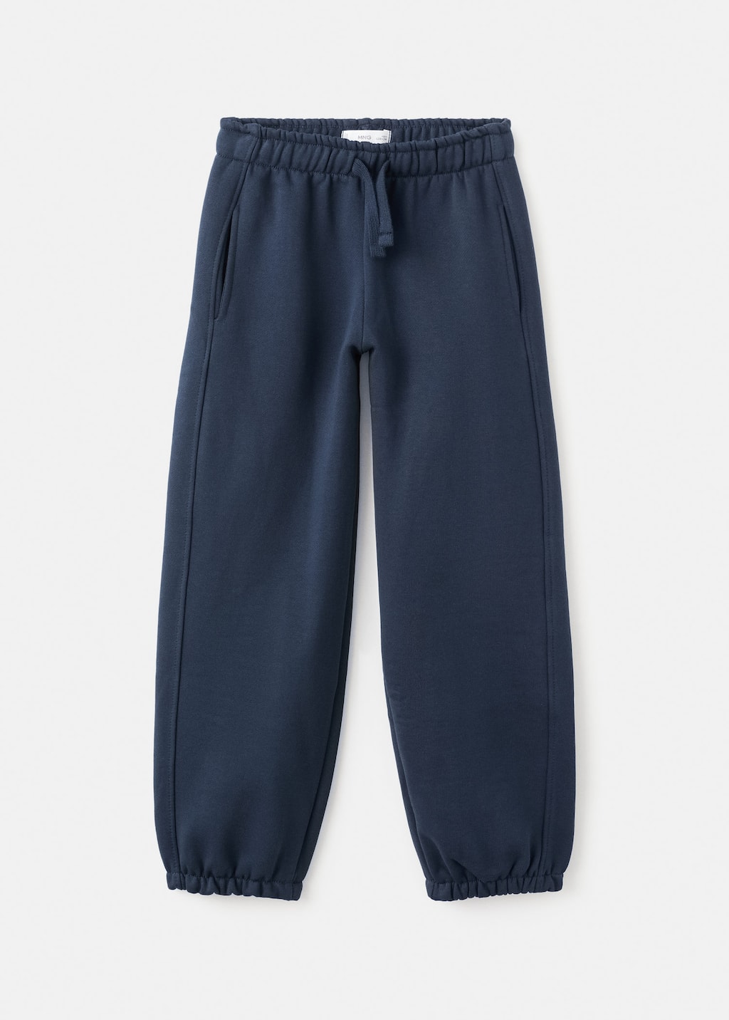 Mango Cotton Joggers With Elastic Waist Dark Navy In Blue