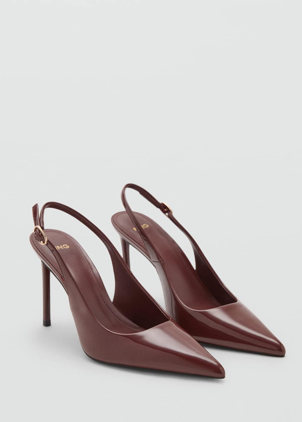 Mango Chaussures Talon Bloc Paillettes Marron - Femme - 42 -  In Burgundy