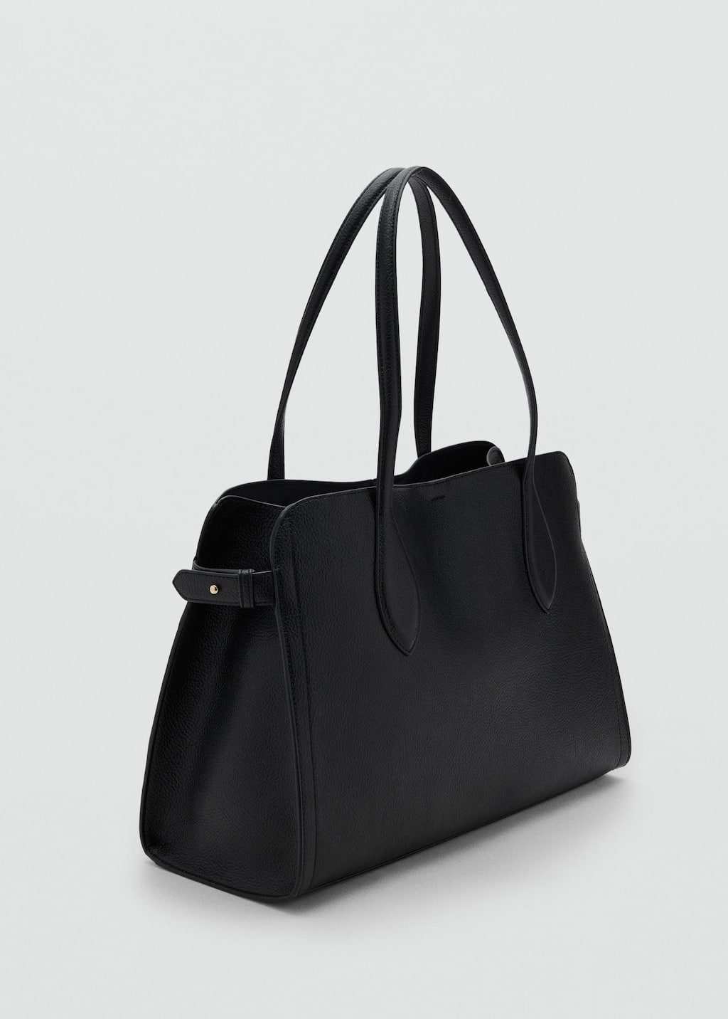 Mango Sac Moyen Similicuir Effet Grainé Noir - Femme - Taille Unique - In Black