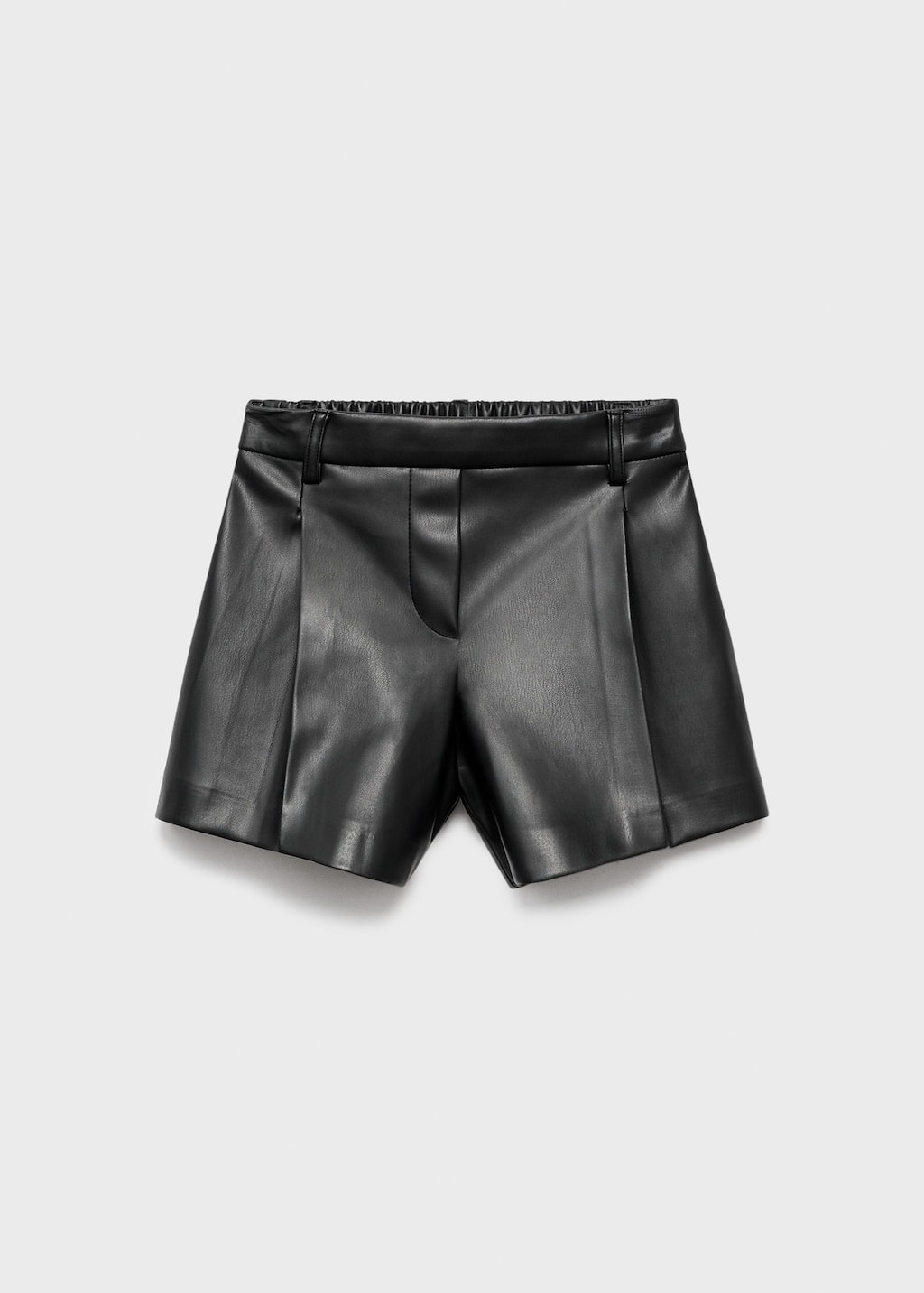Mango Kids' Leather-effect Shorts Black
