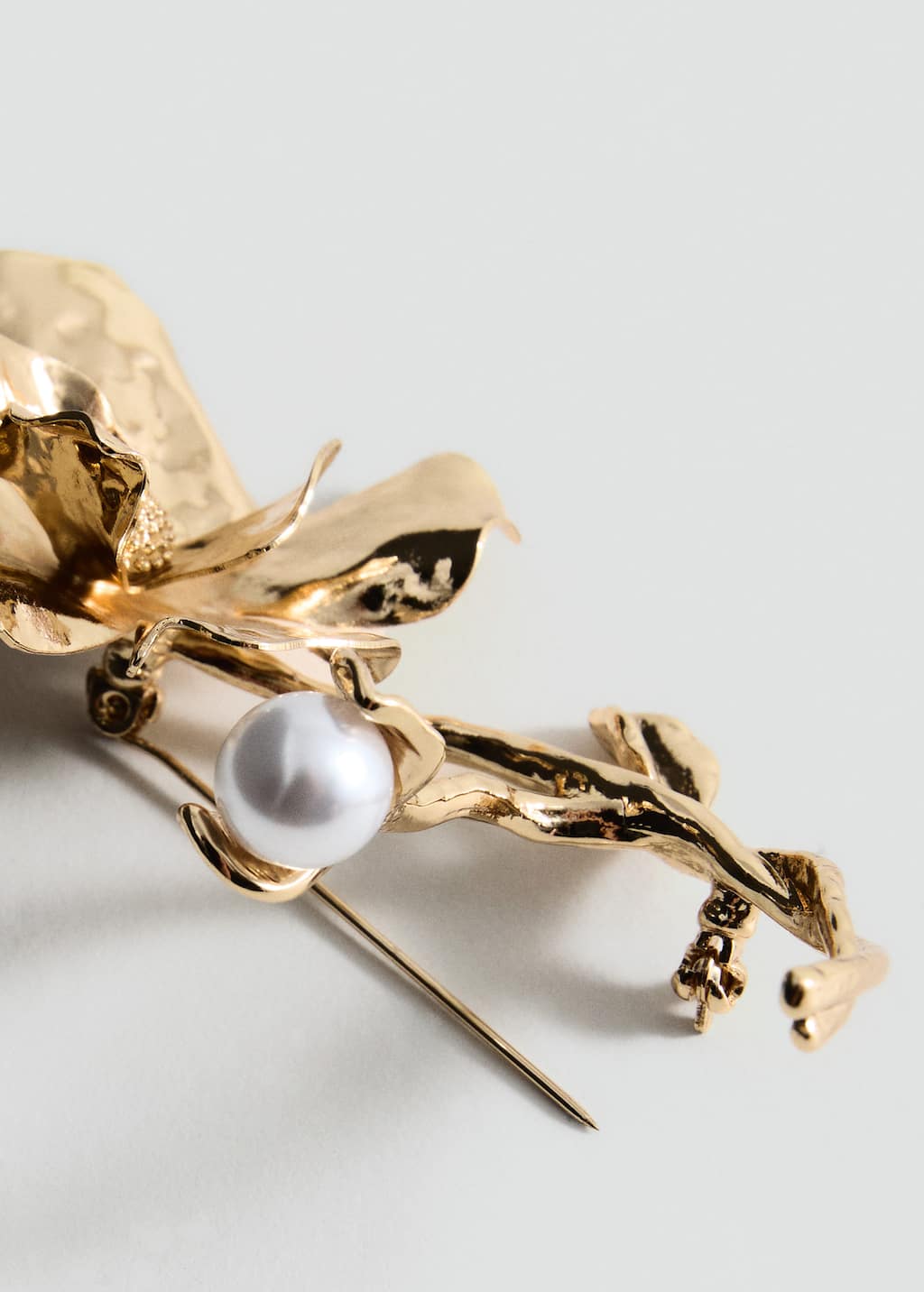 Mango Flower Brooch Gold In Gold