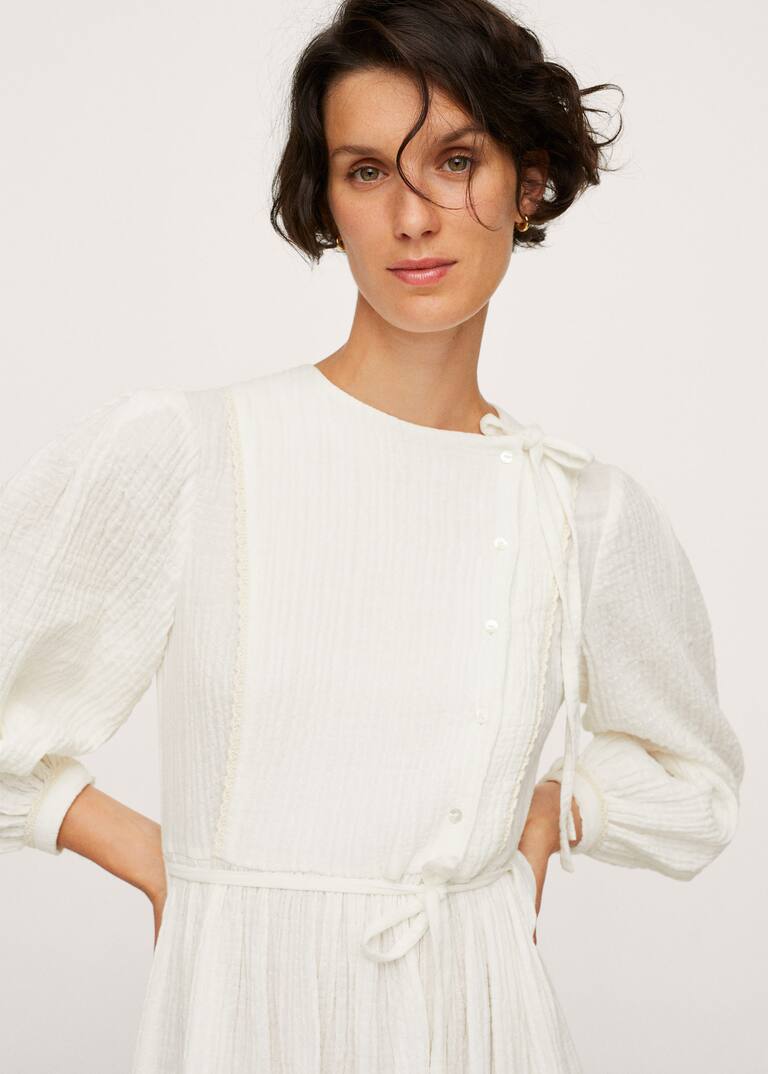 Textured cottonblend dress Women Mango United Kingdom