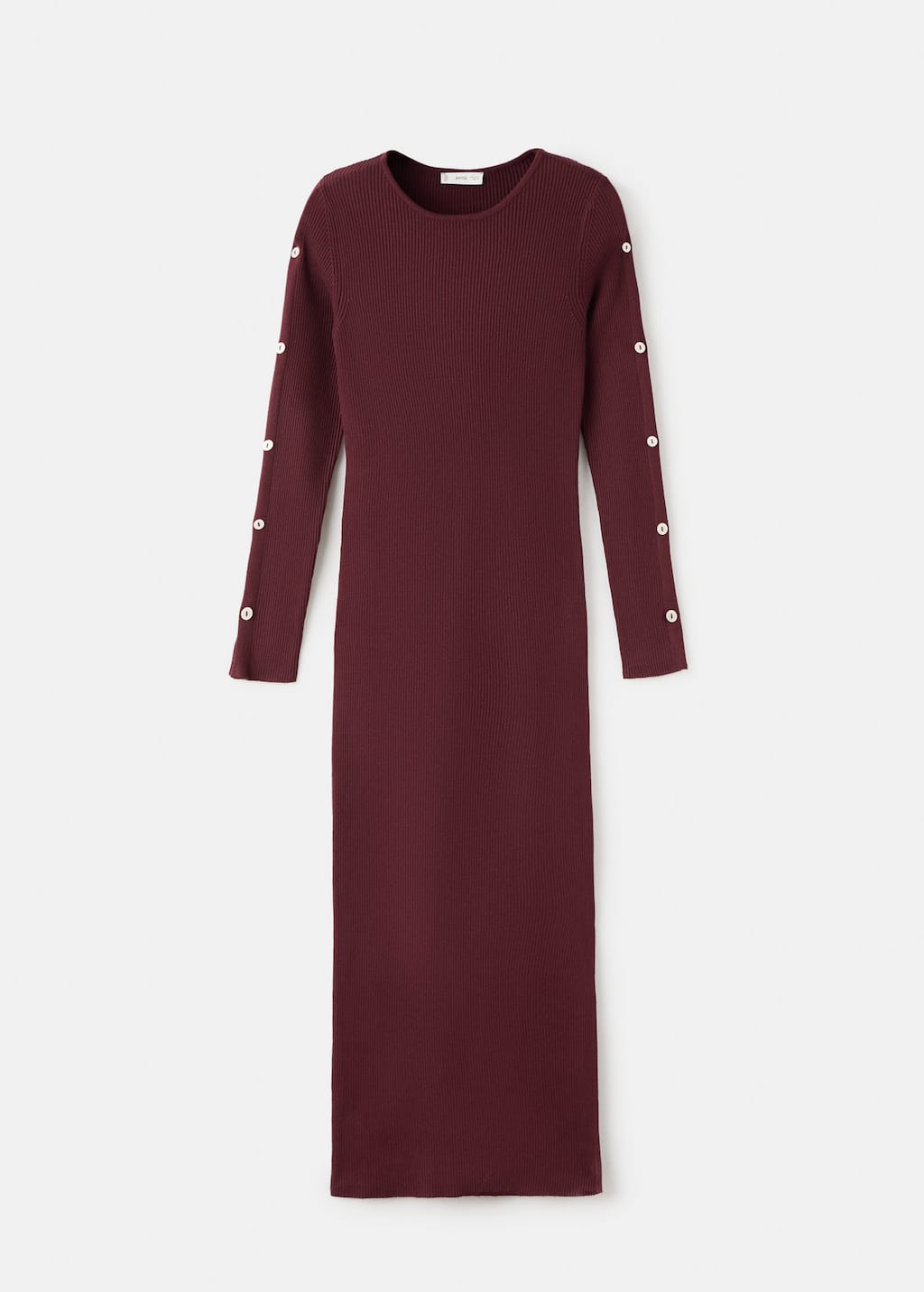 Mango Teen Long Buttoned Dress In Brown