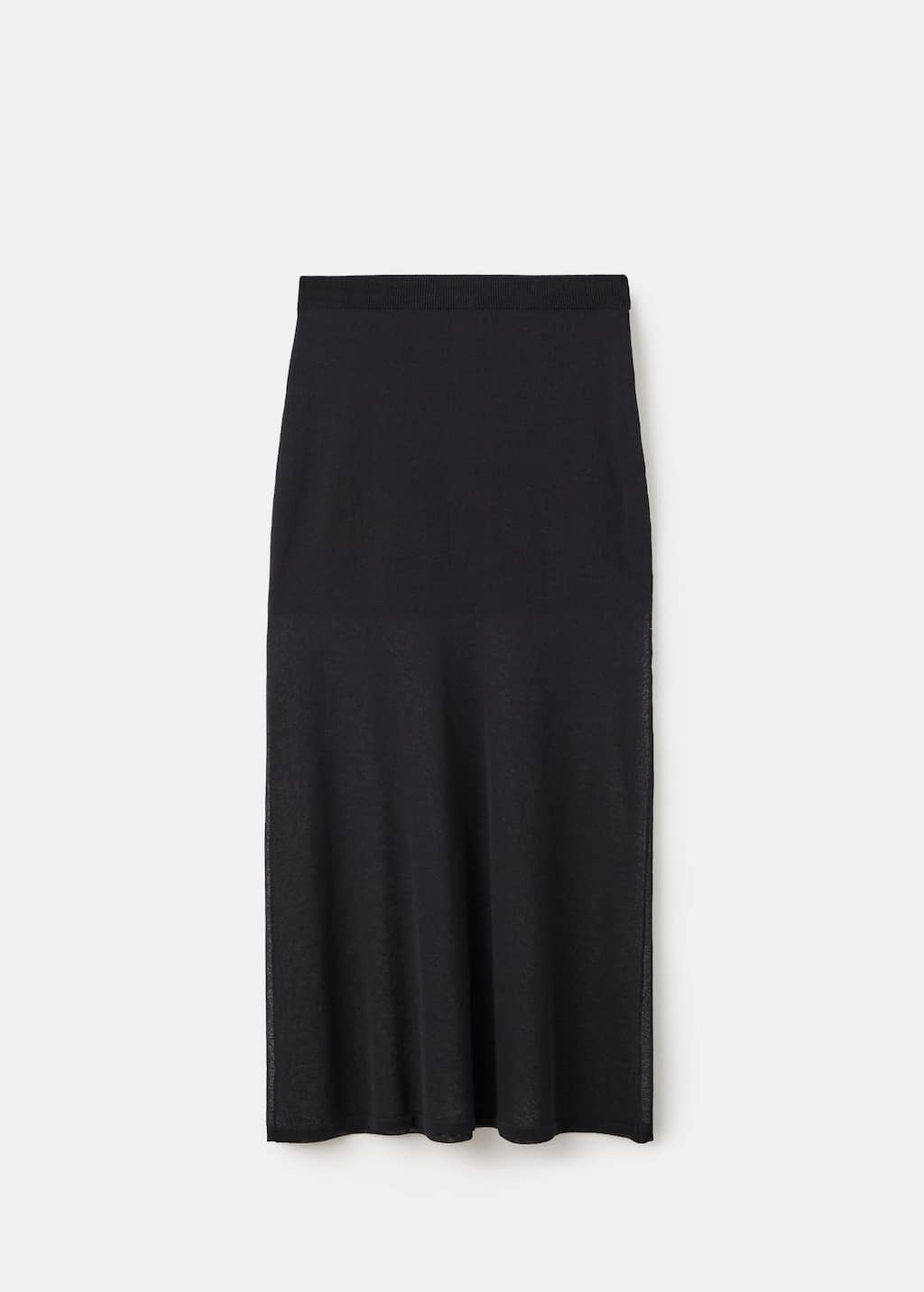 Mango Teen Long Knitted Skirt Black
