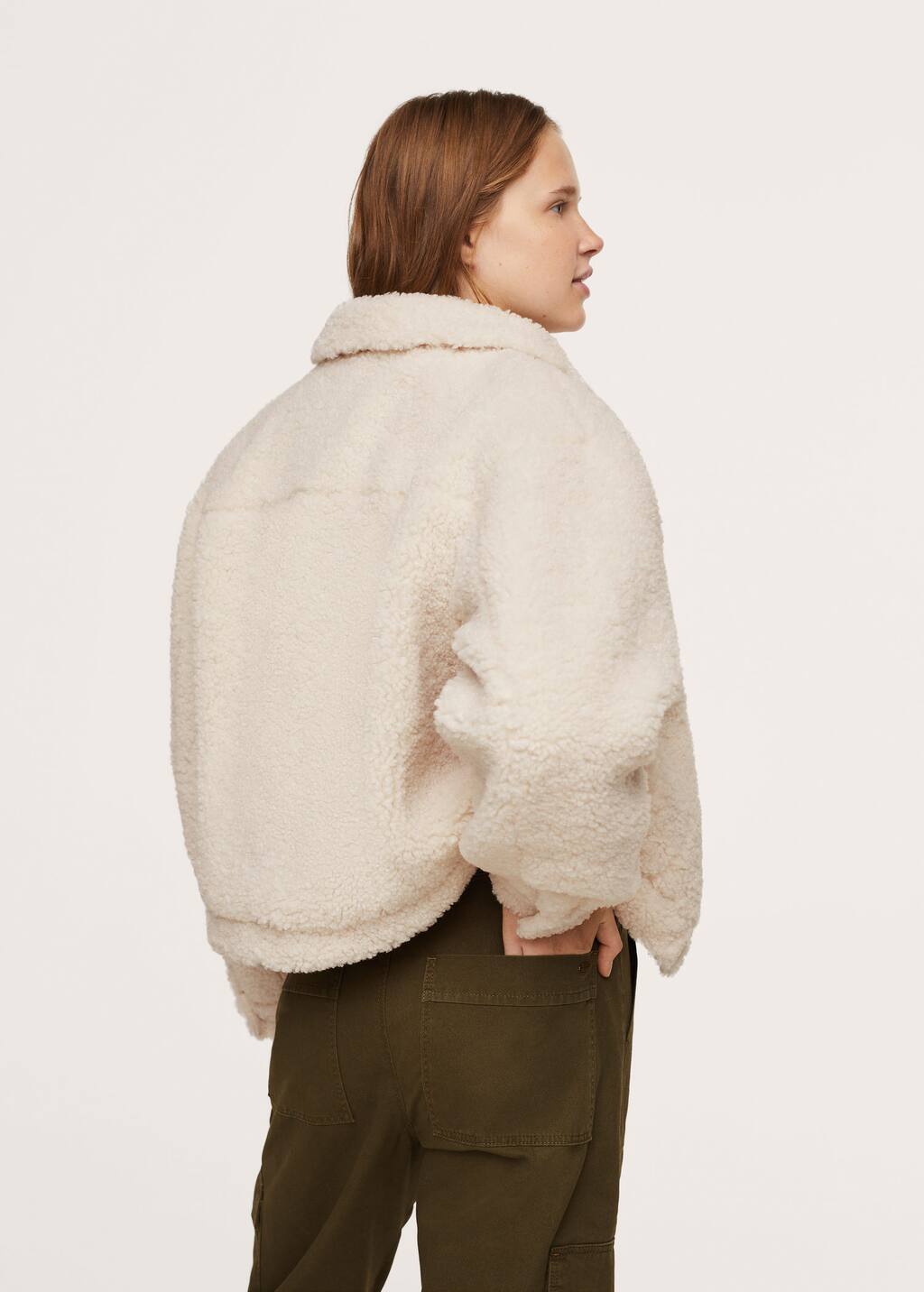 shearling cardigan