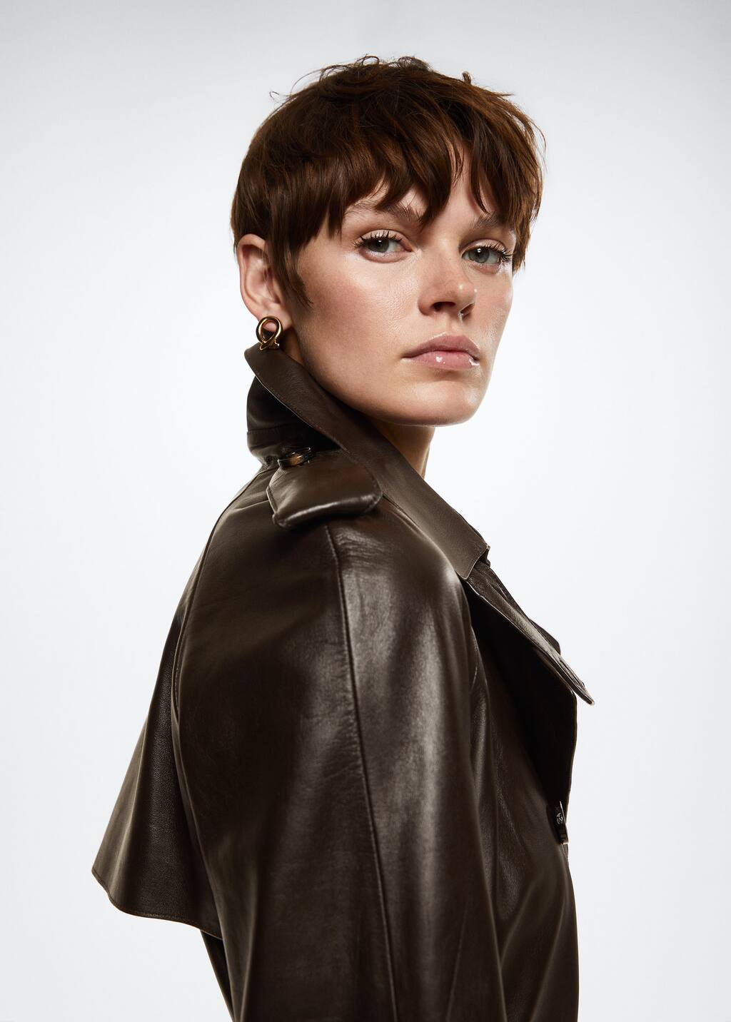 mango leather trench