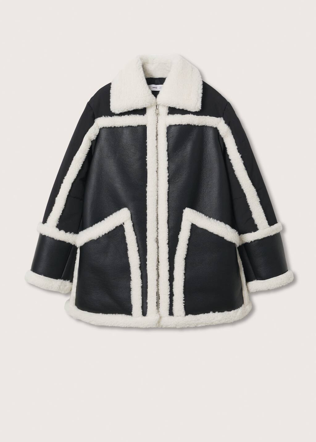 faux shearling jacket mango