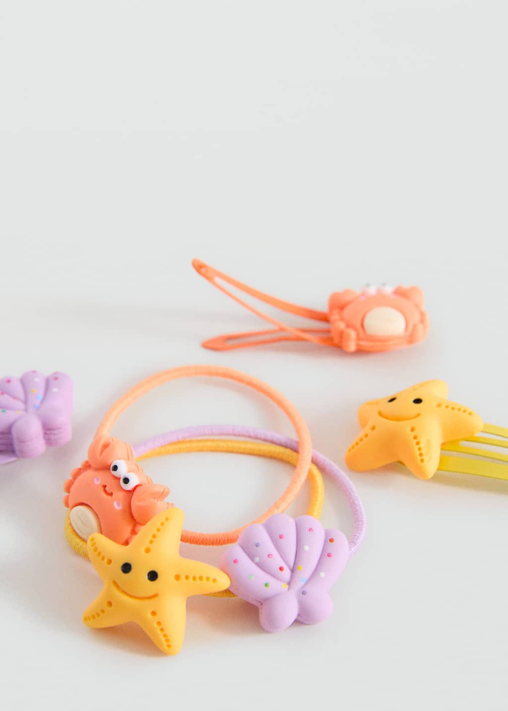 Mango Pack Of Rubber Bands And Clips Light/pastel Purple