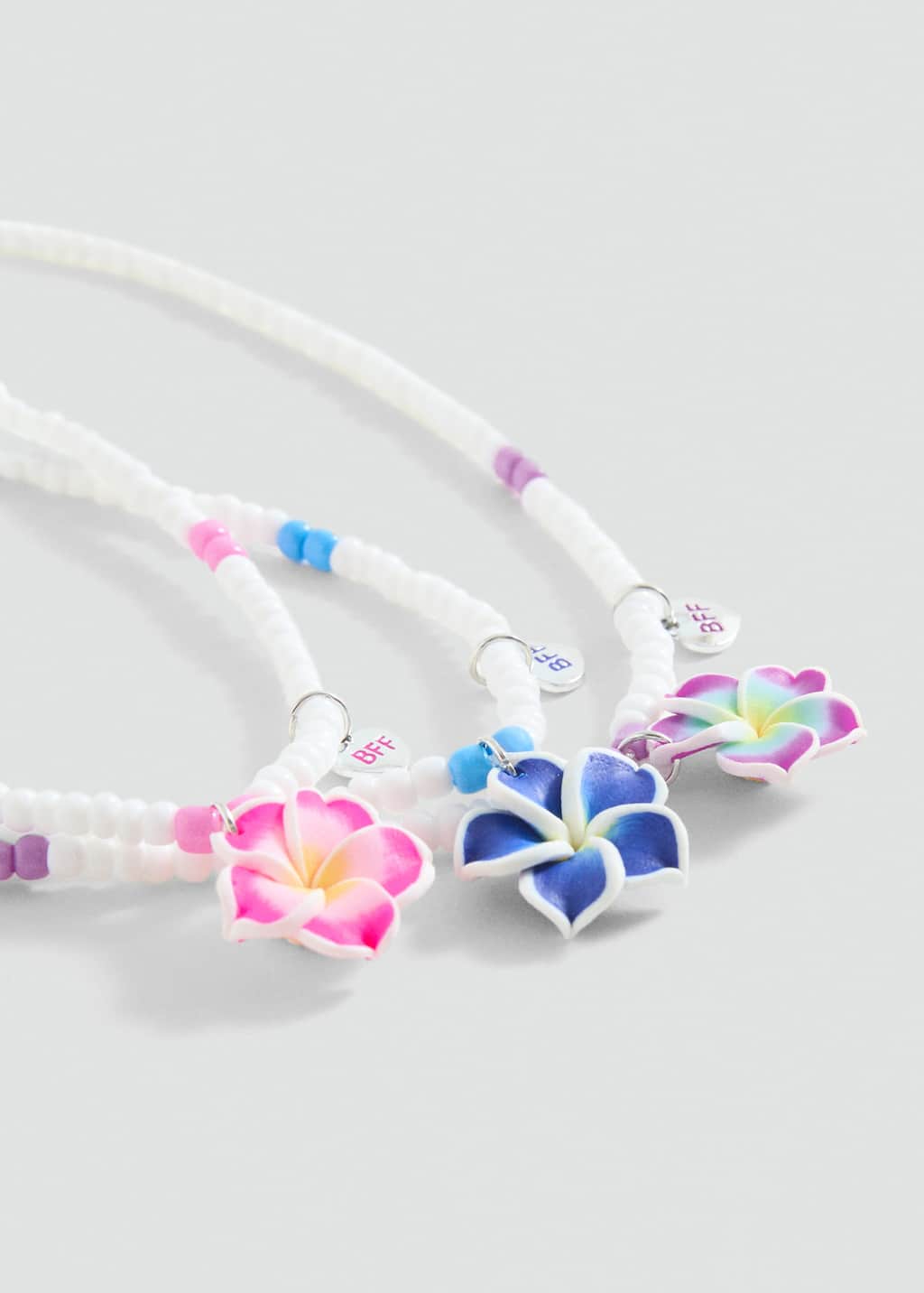 Mango Pack Of 3 Combined Necklaces White