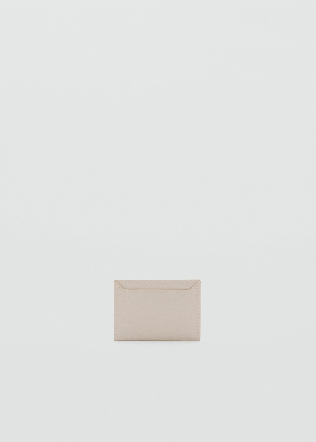 Mango Porte-cartes Effet Saffiano Blanc Cassé - Femme - Taille Unique -