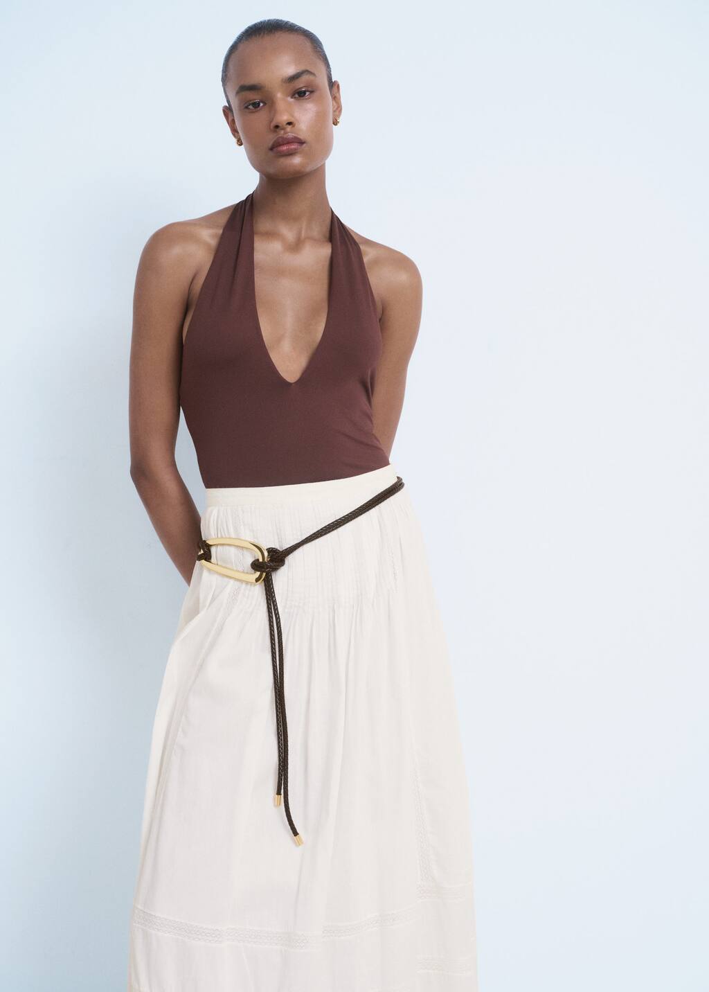 Lace cotton skirt