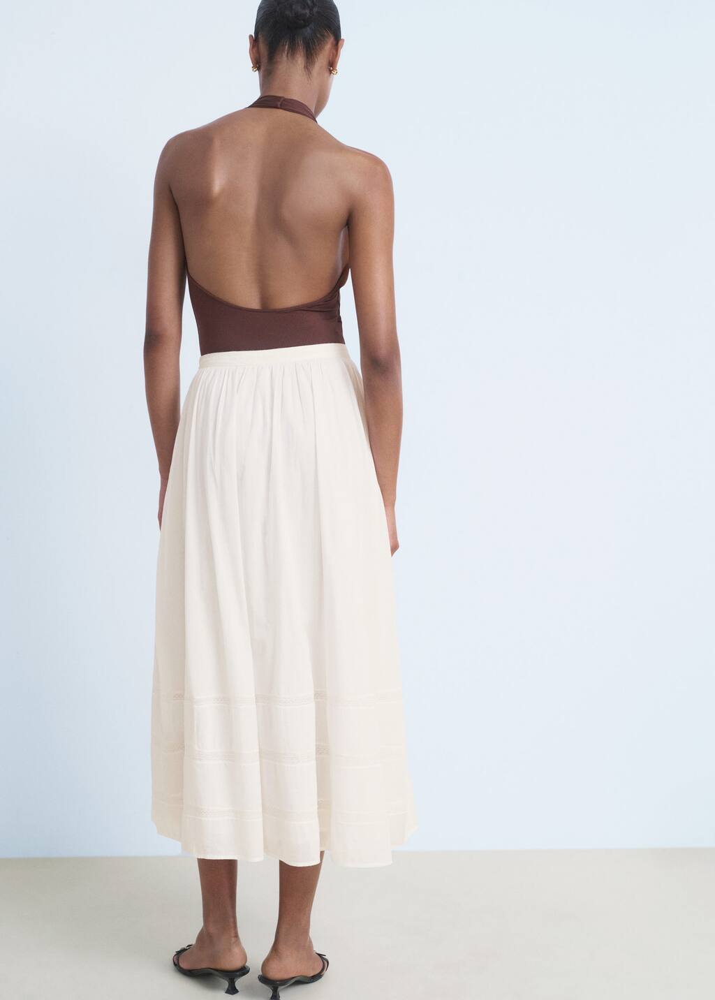 Lace cotton skirt
