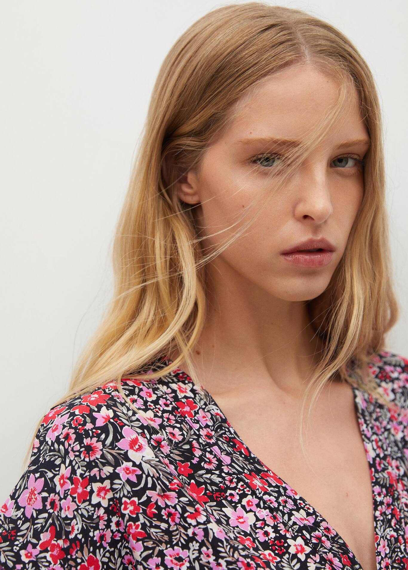 Oversize printed blouse Women MANGO OUTLET USA