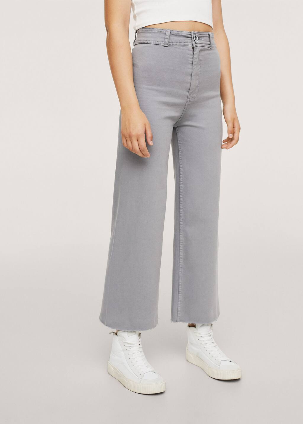 Cropped wide-leg jeans - Teenage girl | Mango Teen USA