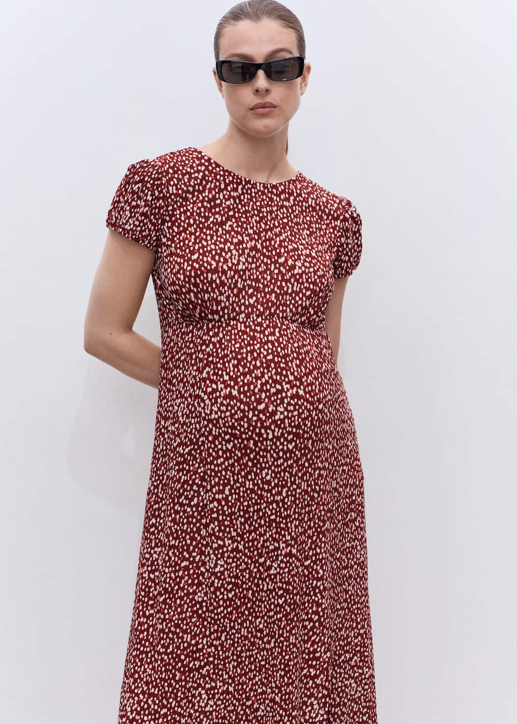 Floral-print maternity dress