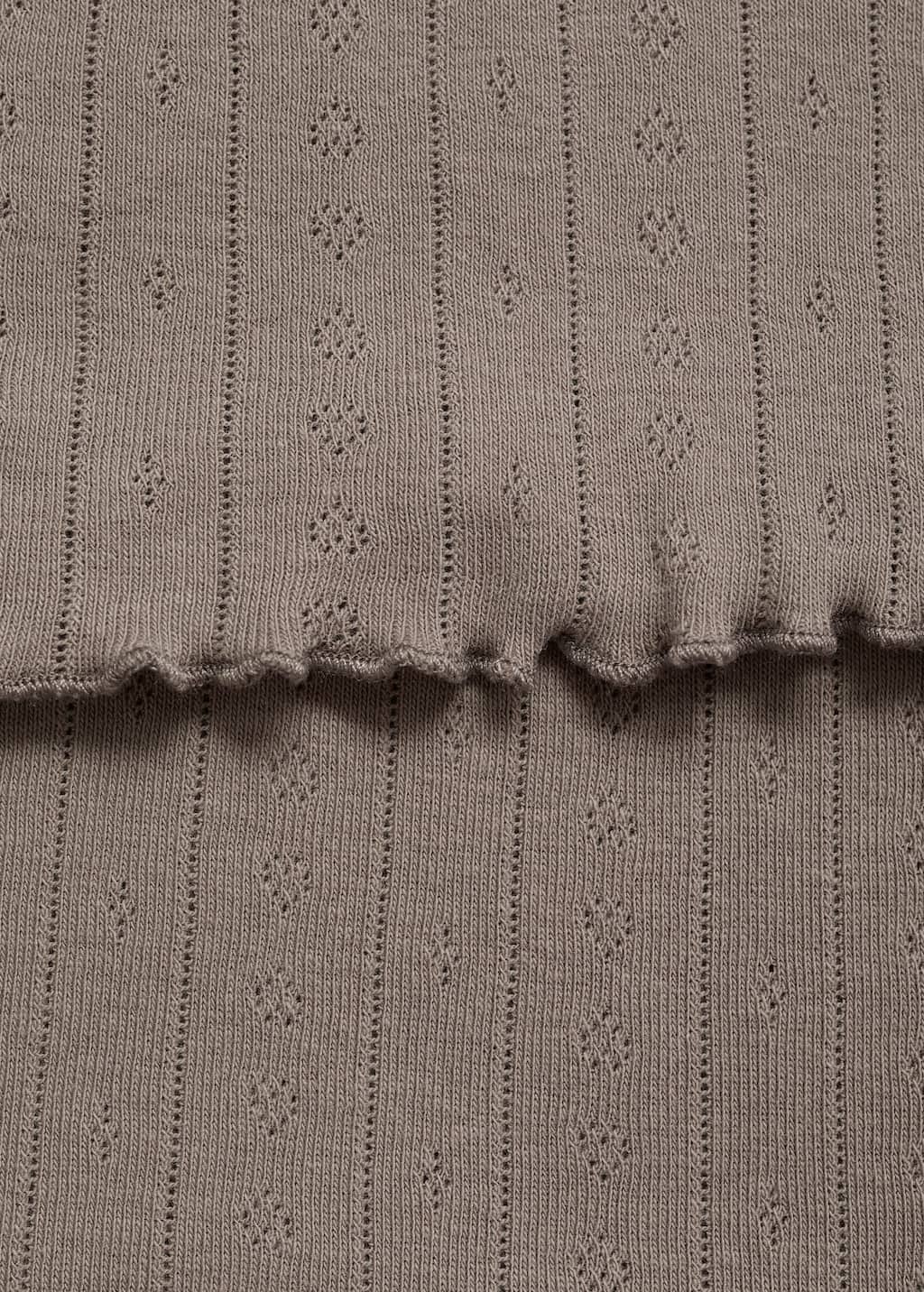 Two-piece openwork cotton pajamas