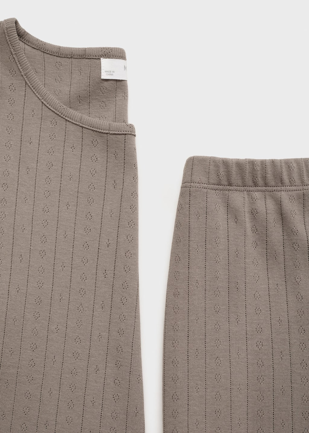 Two-piece openwork cotton pajamas