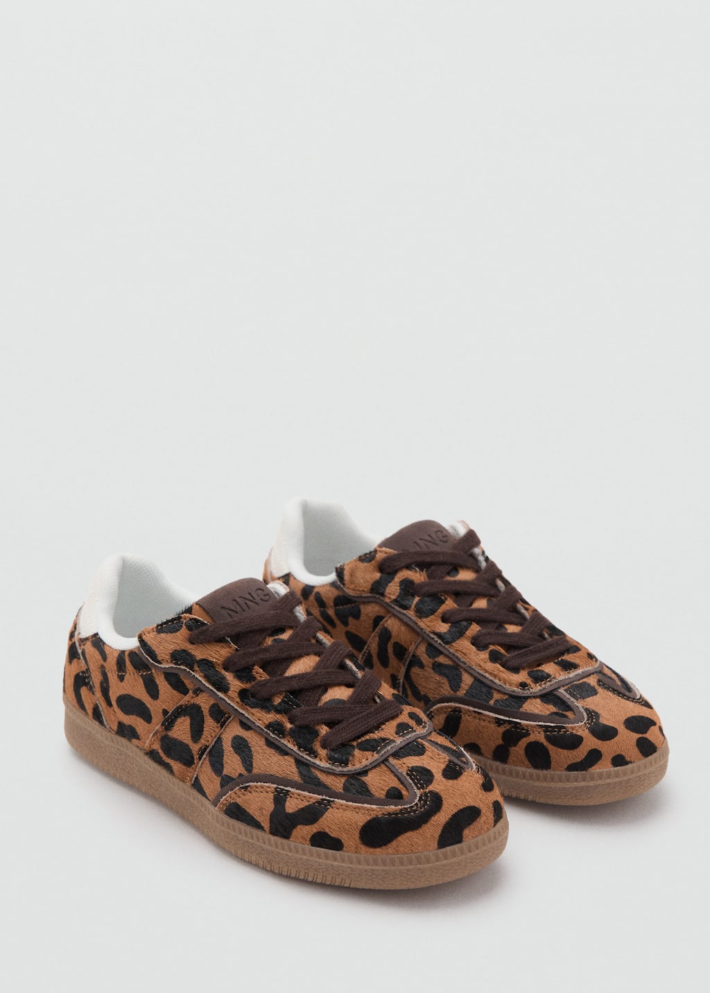 Mango Baskets En Cuir Léopard Noir - Enfants - 39 - Kids In Animal Print