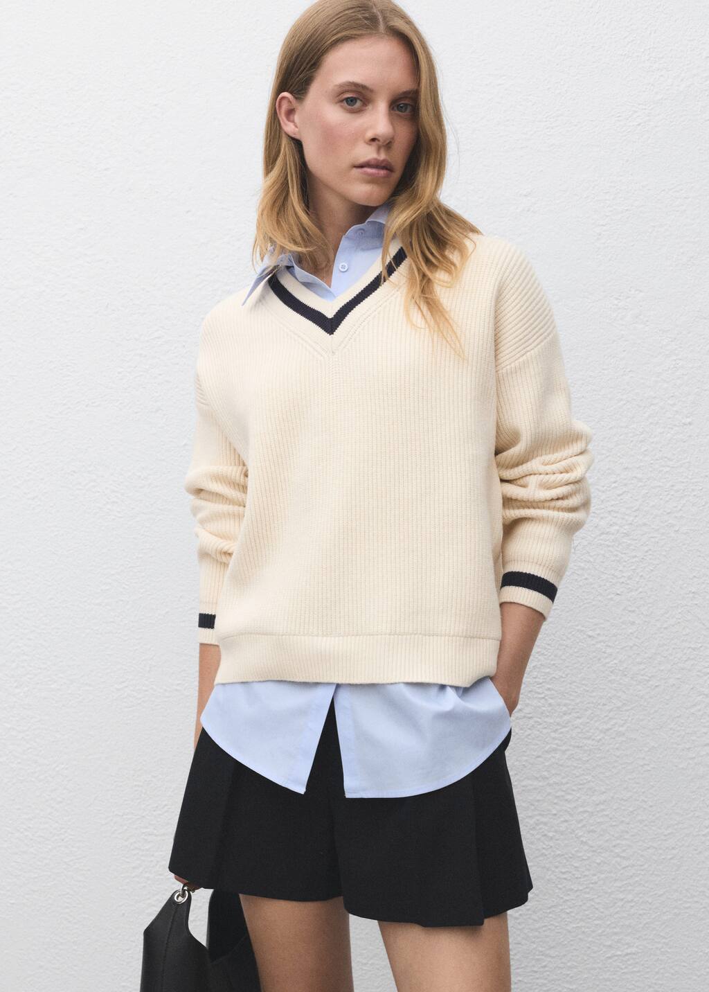 Combined shirt sweater