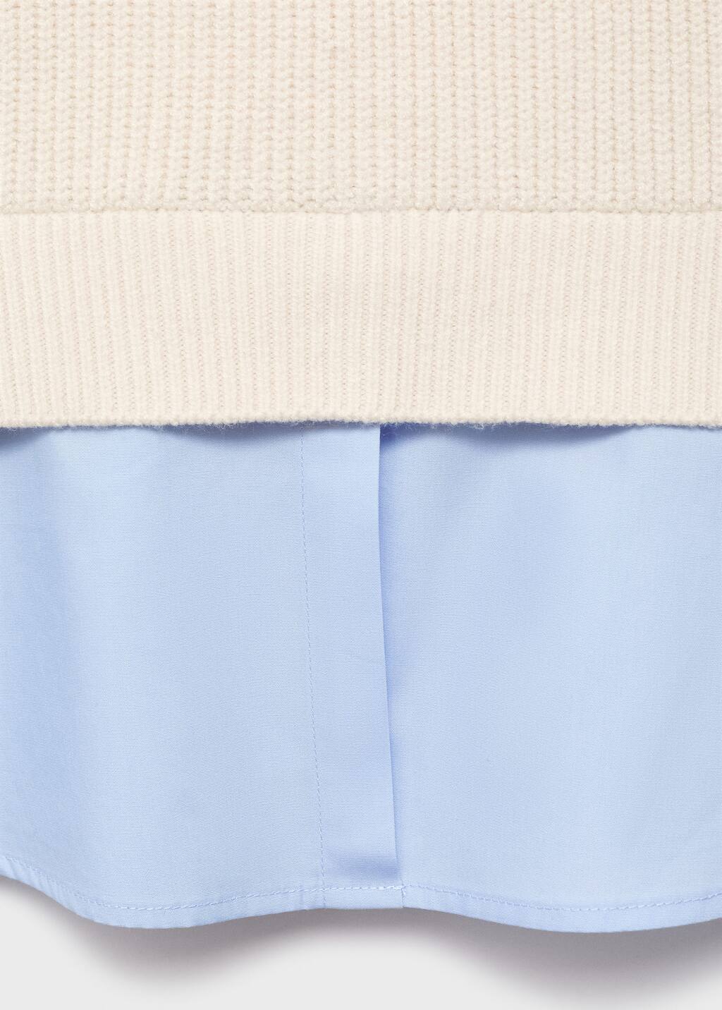 Combined shirt sweater