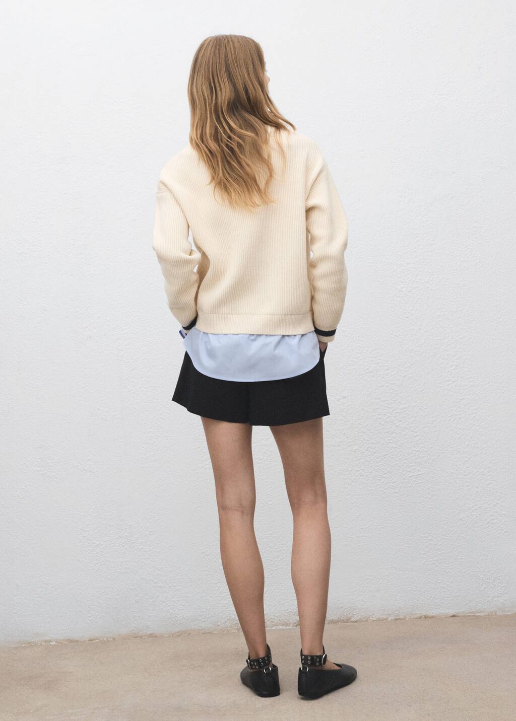 Combined shirt sweater