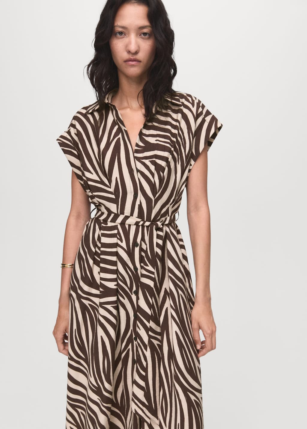 Printed shirt dress