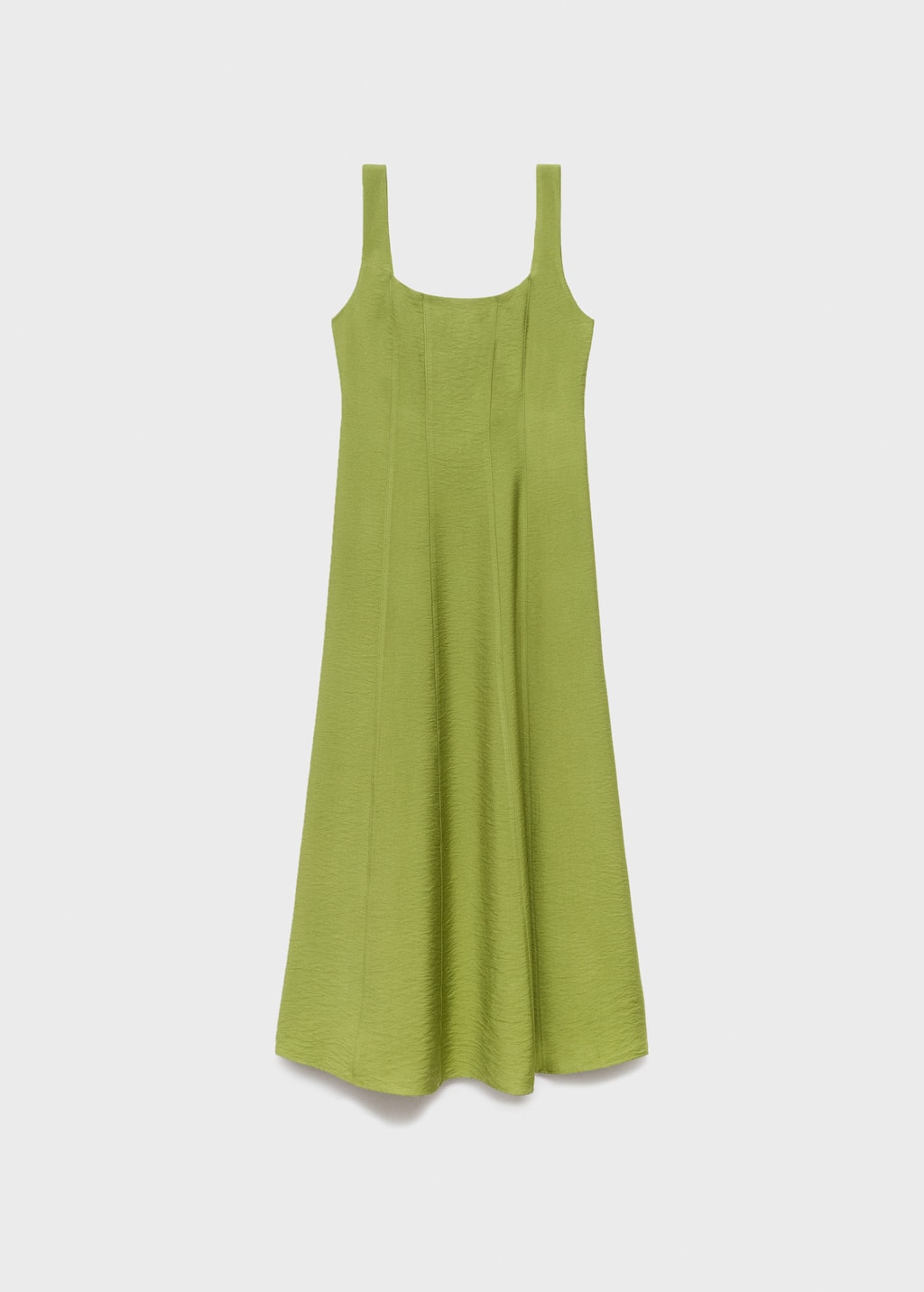 Mango Robe Midi Coutures Vert - Femme - Xxl - In Green